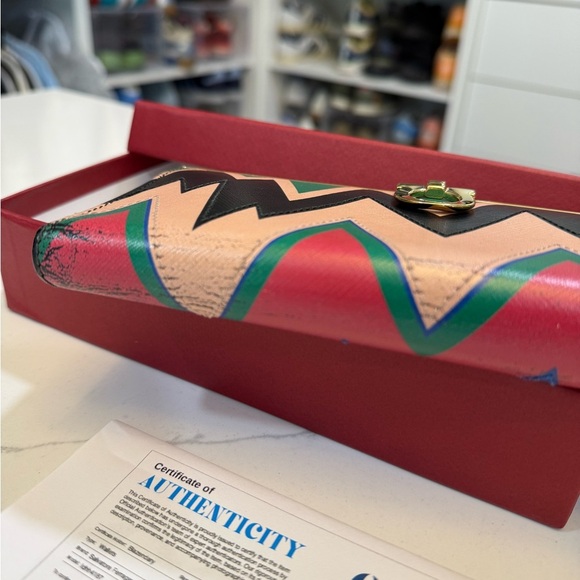 Salvatore Ferragamo Chic Multicolor Chevron Wallet Clutch - Picture 6 of 12